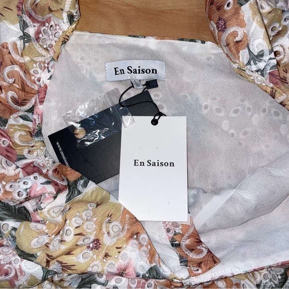 En Saison NWT Floral Romantic Ruffle Embroidered Presley Midi Dress Size Large - Picture 10 of 16